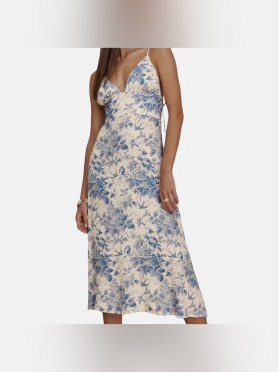 Anthropologie Dresses & Skirts - Reformation Blue Floral Slip Midi Dress